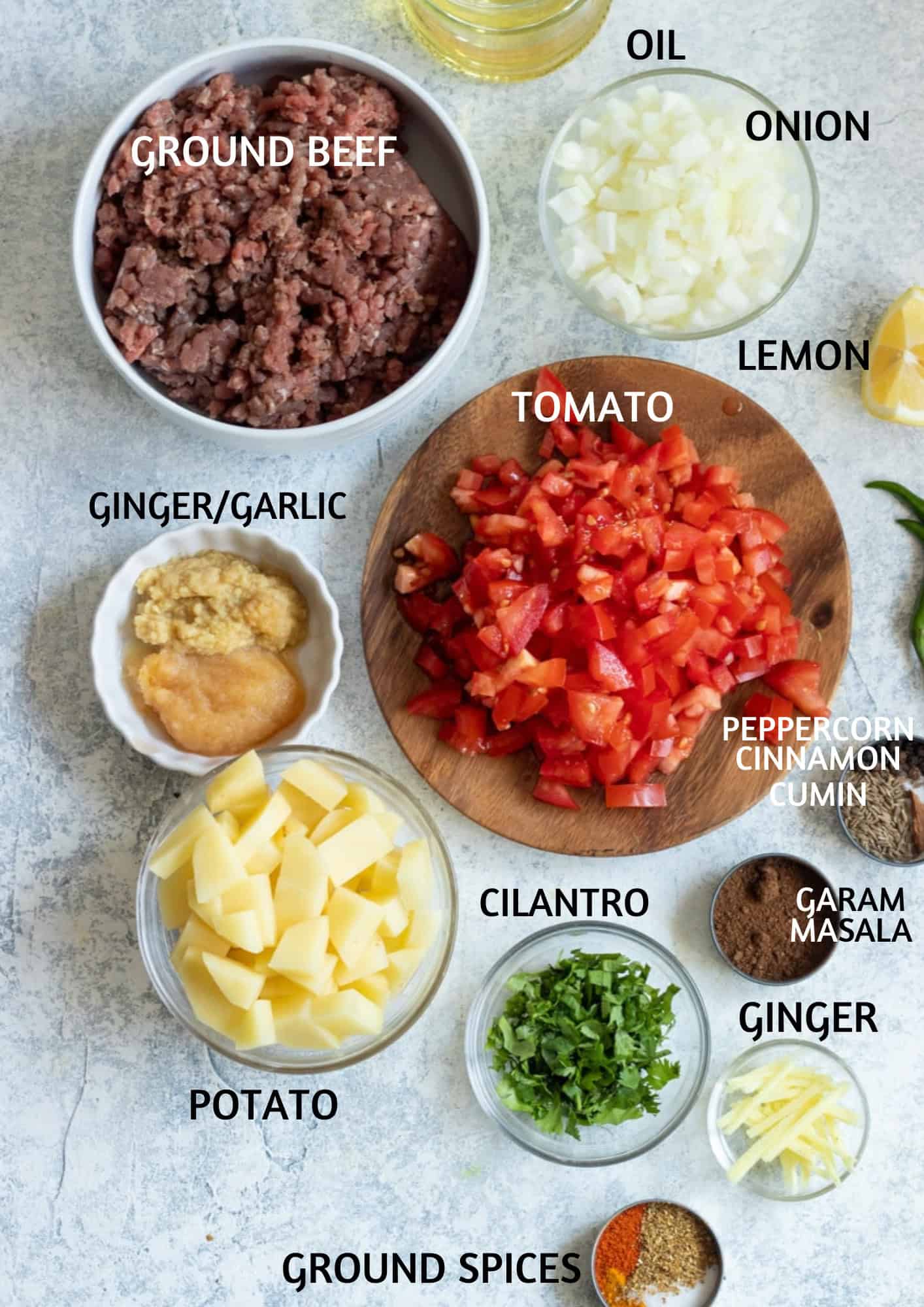 ingredients for aloo keema