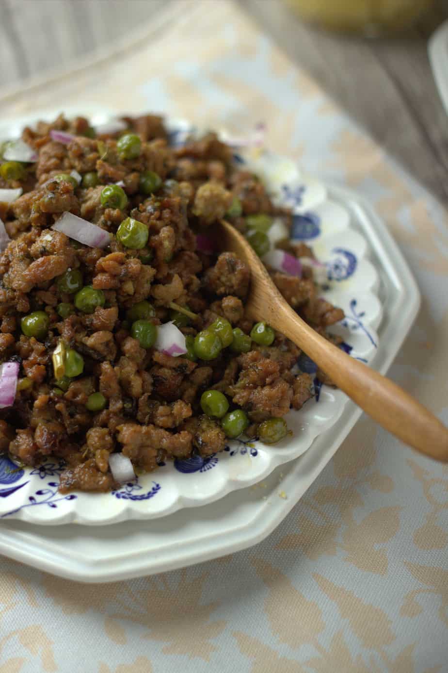 Pakistani Chicken Keema with Methi & Matar Flour & Spice