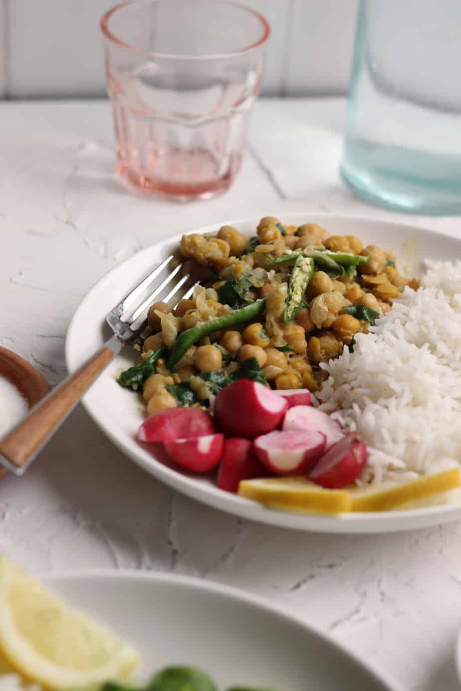 Chana Palak or Chholay Palak - Chickpea and Spinach Curry