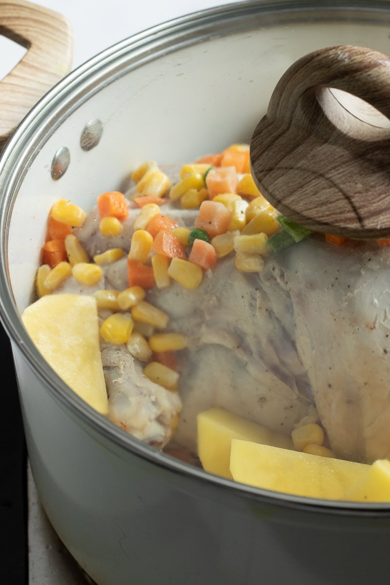 steaming the roast through 
