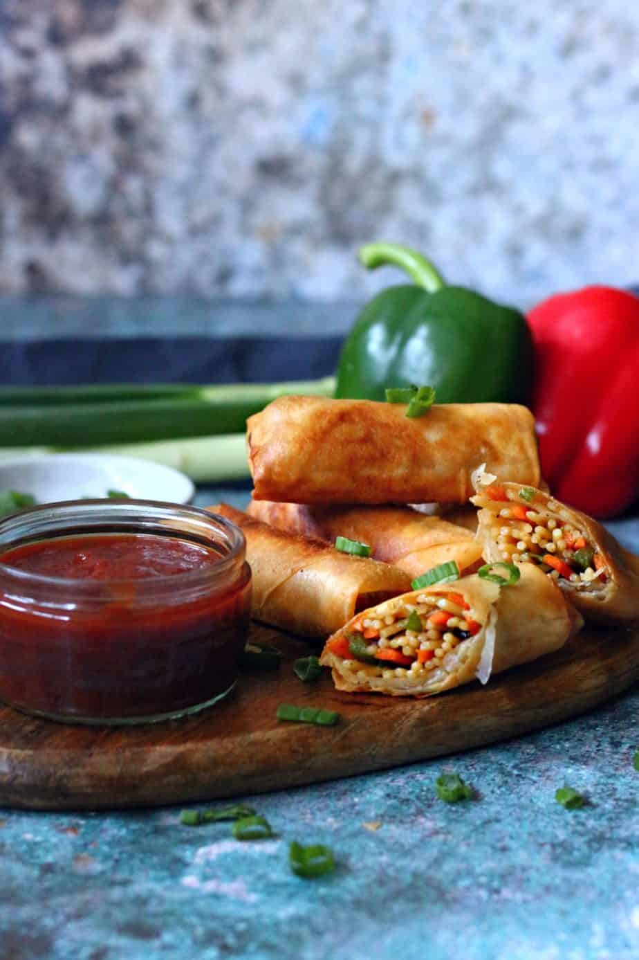 Vegetable Noodle Spring Rolls from Chili to Choc Feasting with Friends Flour & Spice