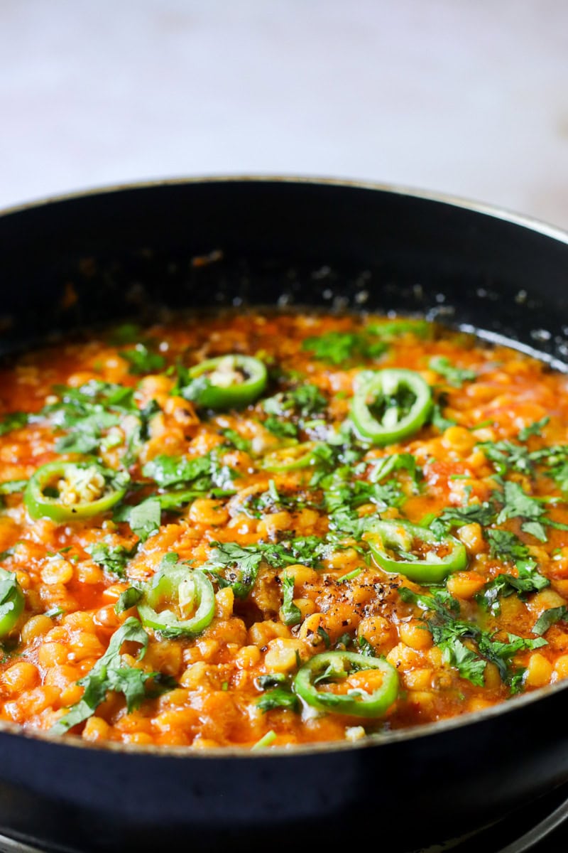 Dhaba Dal or Chana Dal Fry