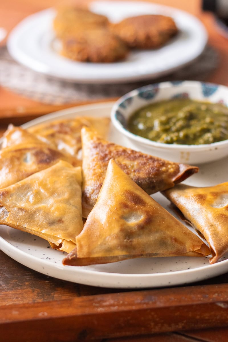 Juicy Crispy Keema Samosas - Fried & Air Fried